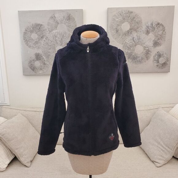 NEW! Spyder 'Nick' Shaggy Fleece Hooded Jacket - size Medium in Black - Picture 7 of 16